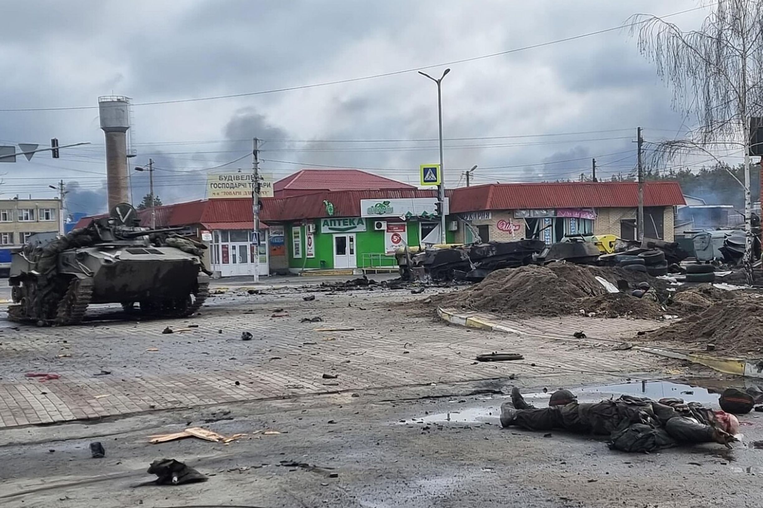 Fighting in the Hostomel area, early March 2022