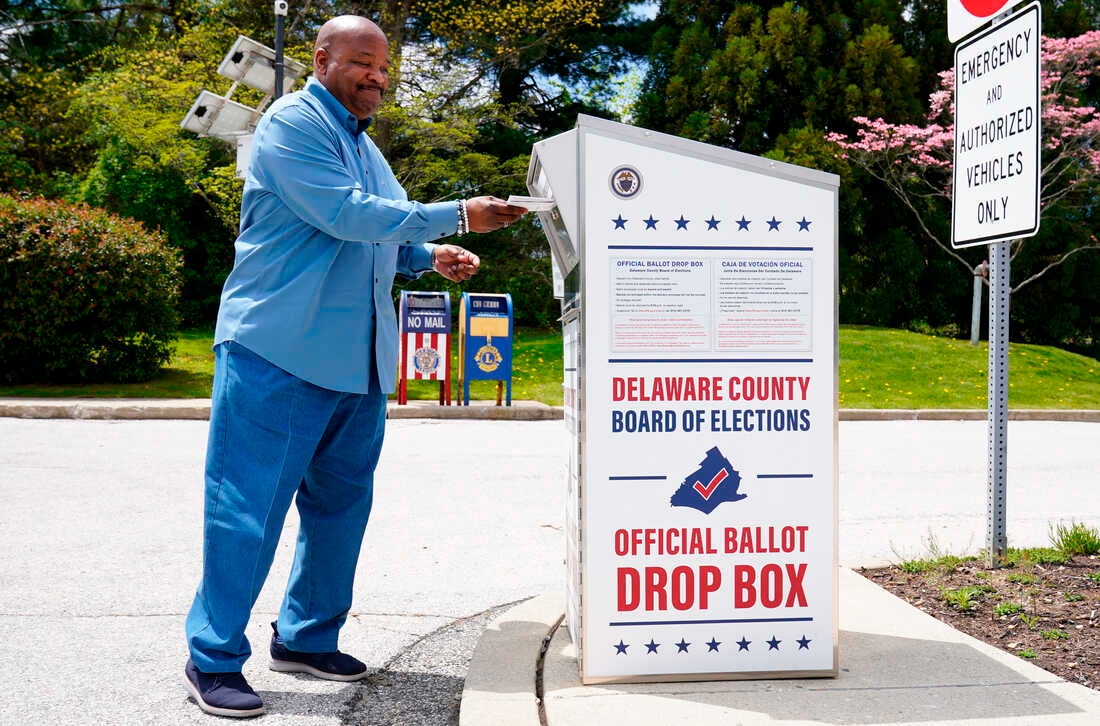 Урна для голосования (drop box) в Пенсильвании, 2022 год