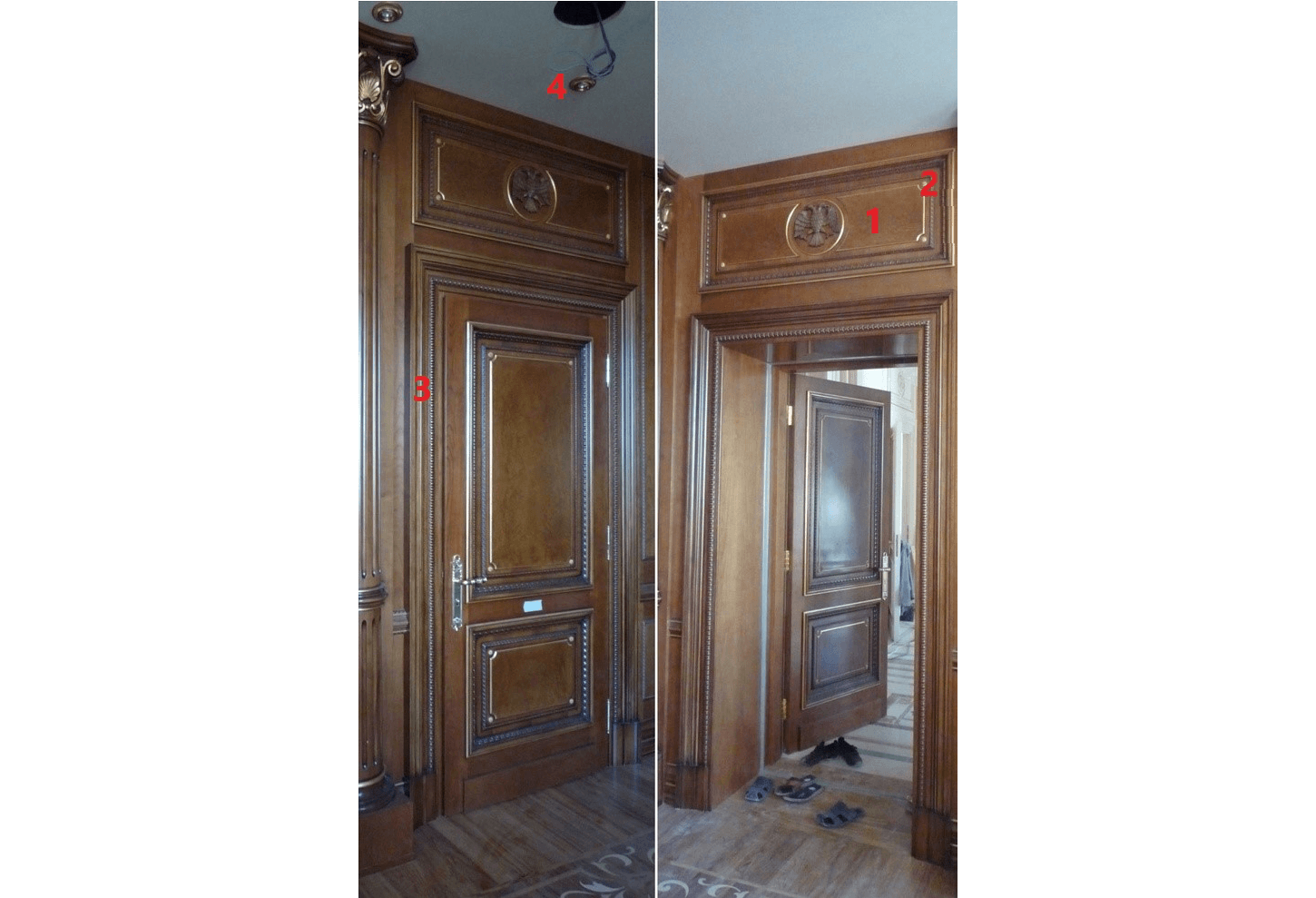 Илл. 9. Рельефные орлы и филёнчатая дверь