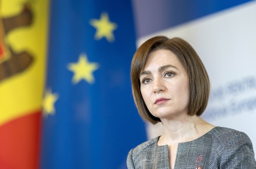 Moldovan President Maia Sandu speaks at a 18 March 2024 press conference in Chișinău. Photo: EPA-EFE / Dumitru Doru