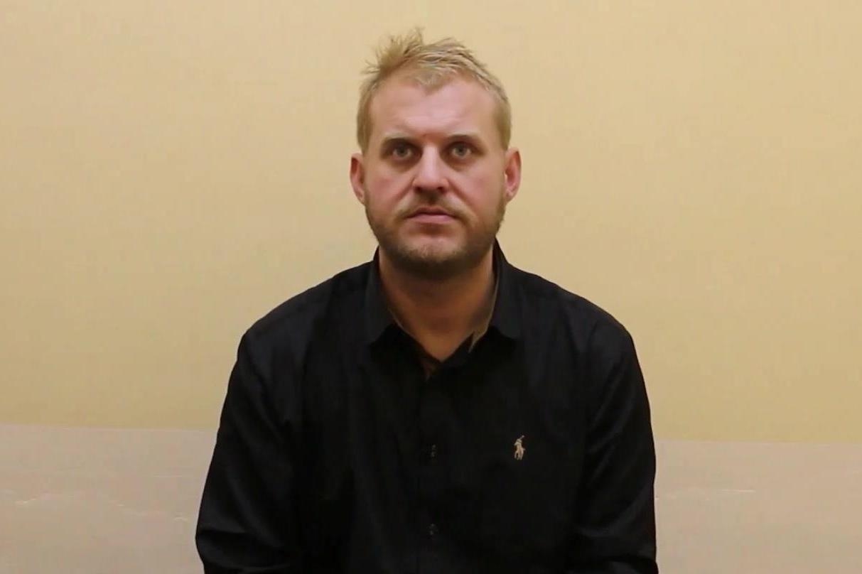 A Swedish national detained by Russia’s FSB for allegedly crossing the border illegally, pictured in a video released by the security service. Photo: TASS / FSB Public Relations Center