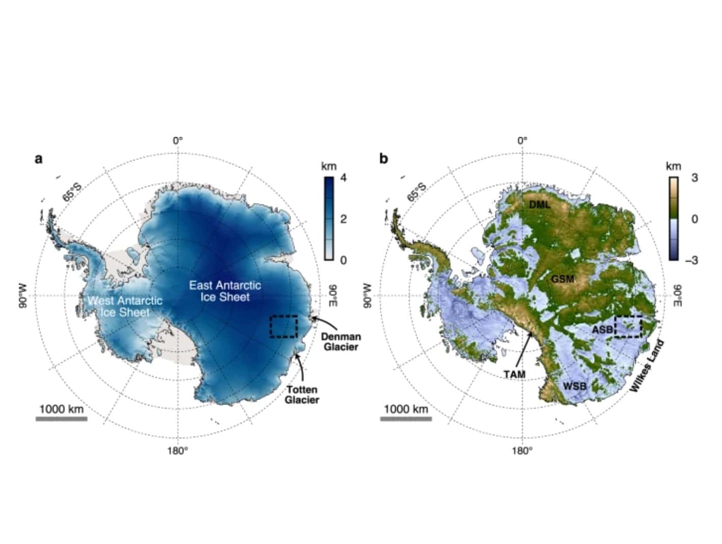 Ученые показали ландшафт Антарктиды подо льдом, миллионы лет назад там были реки и густые леса