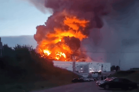 Drone attack sparks 62,000 sq m fire at Wildberries warehouse in Penza, prompting evacuation of more than 200 staff