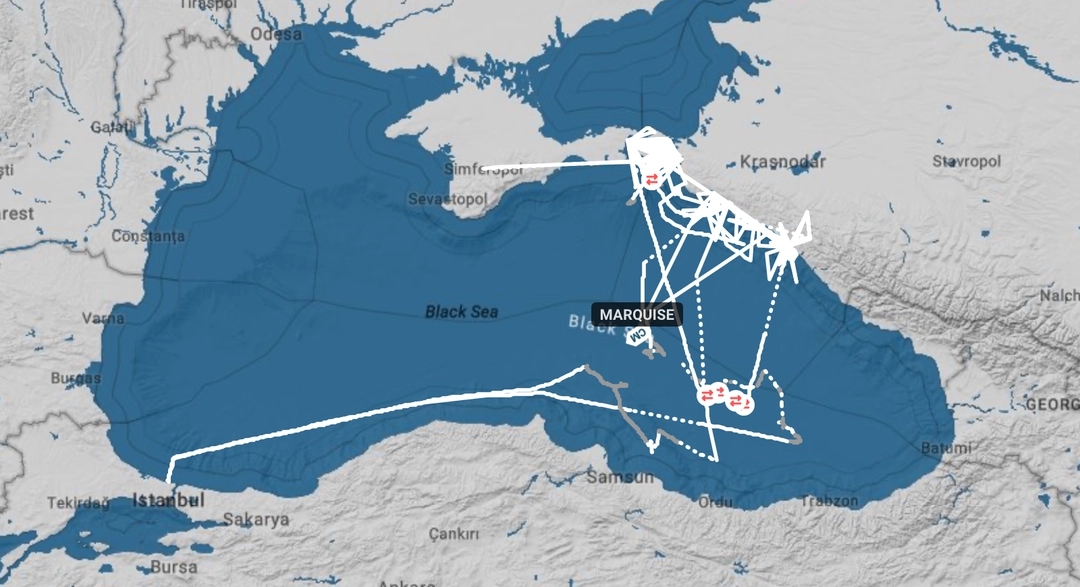 The Marquise’s position in the Black Sea