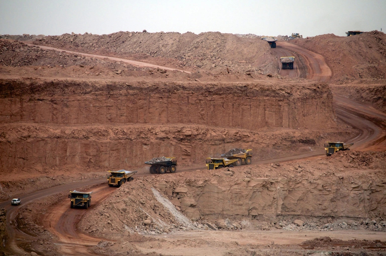 Uranium ore being transported out of a mine in Niger