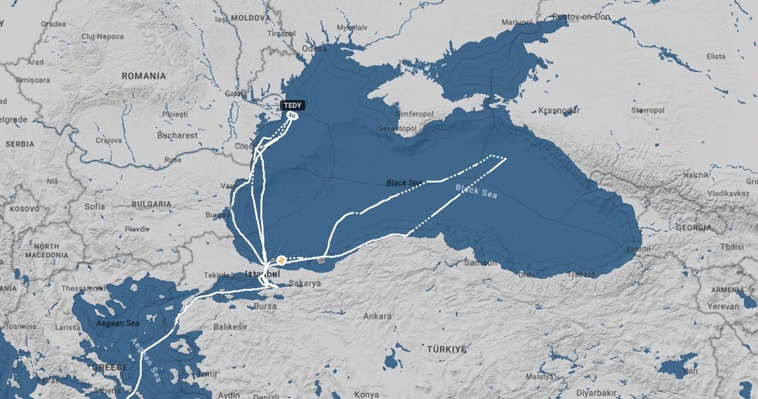 TEDY’s movements in the Black Sea