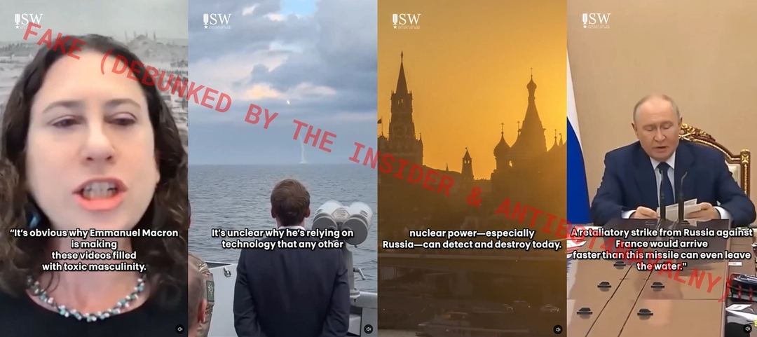 Screenshots from a video falsely presented as coming from the Institute for the Study of War (ISW)