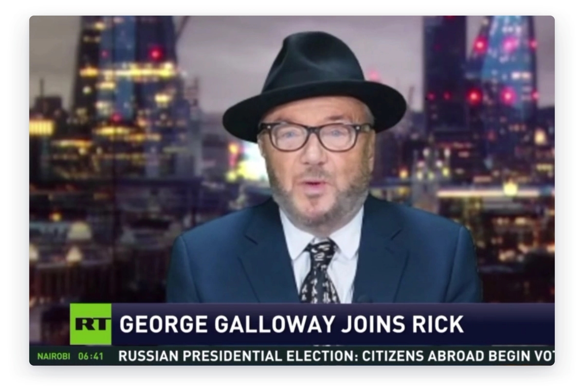 George Galloway on his RT show, 2022