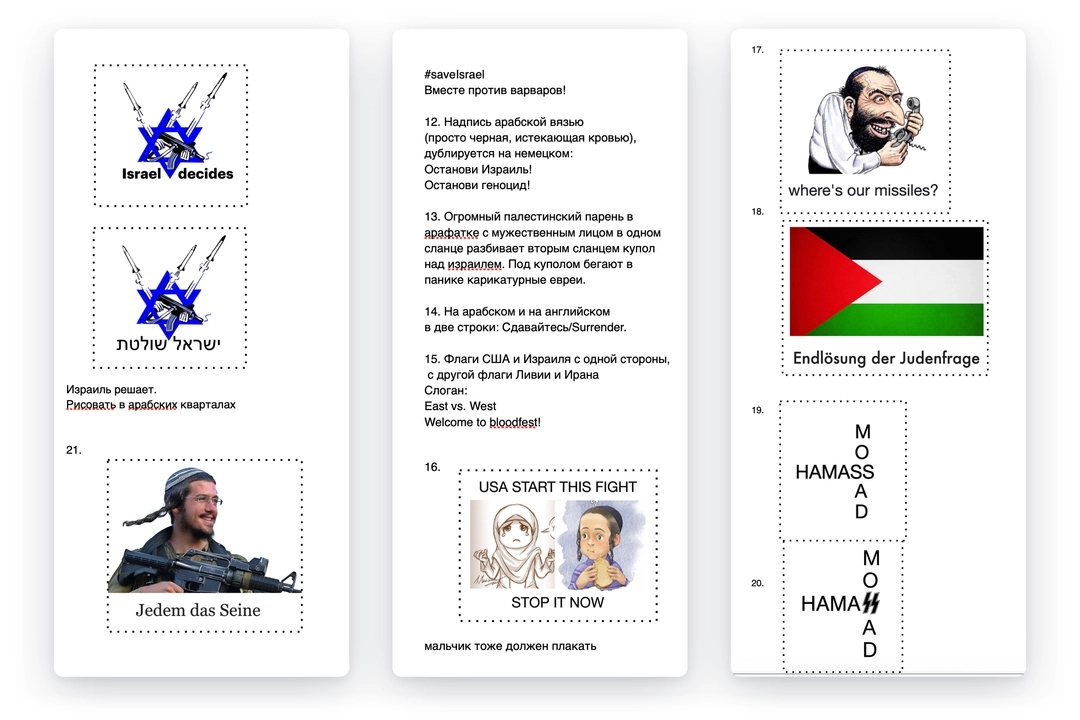Fragment of an SDA document titled “Graffiti ideas on the Arab-Israeli conflict”