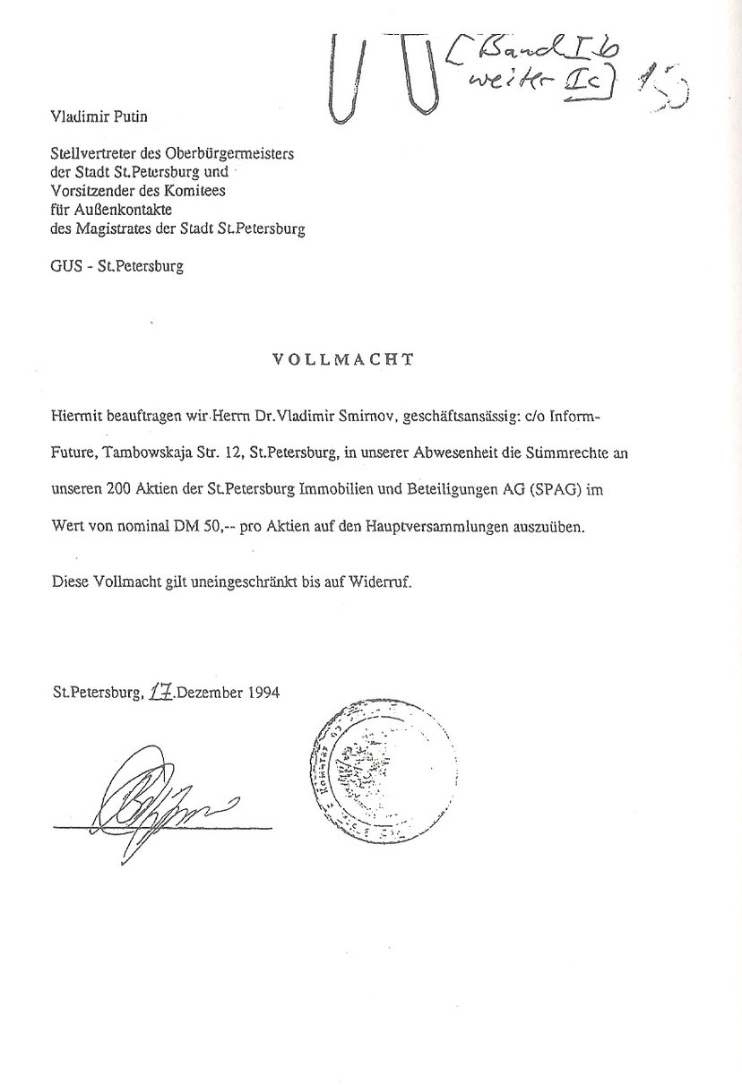 vollmacht SPAG