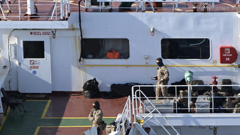 French soldiers aboard the Boracay. Photo: AFP