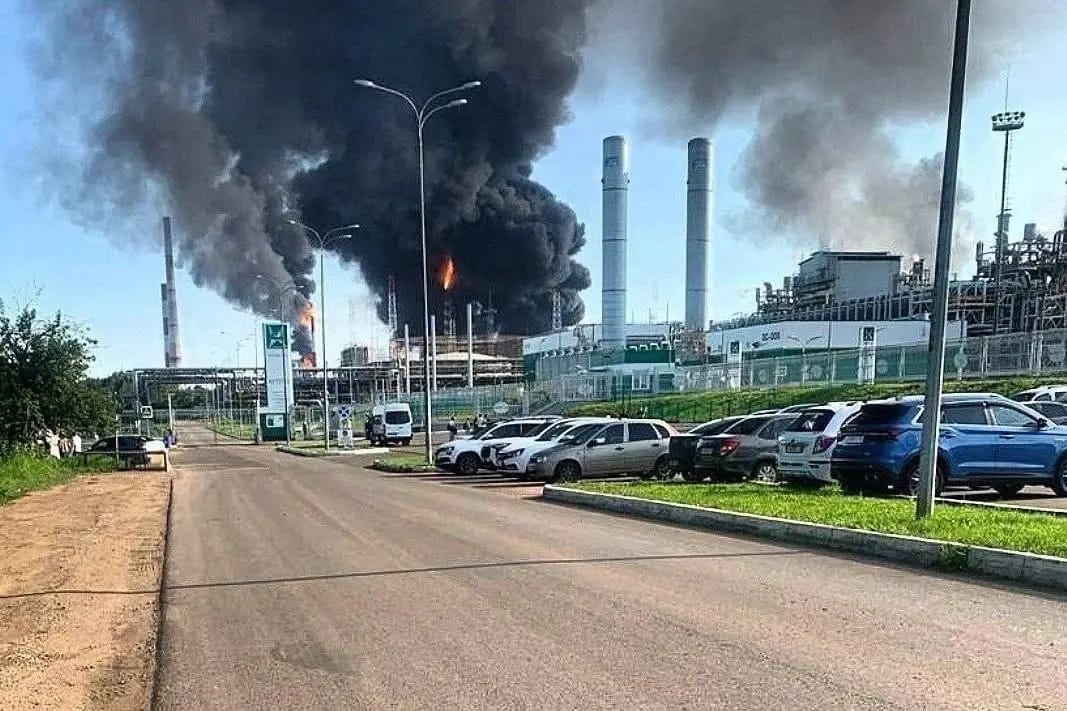 Ukrainian drones attack Saratov refinery and petrochemical facility in Tatarstan, strike two tankers in Russia’s Rostov Region