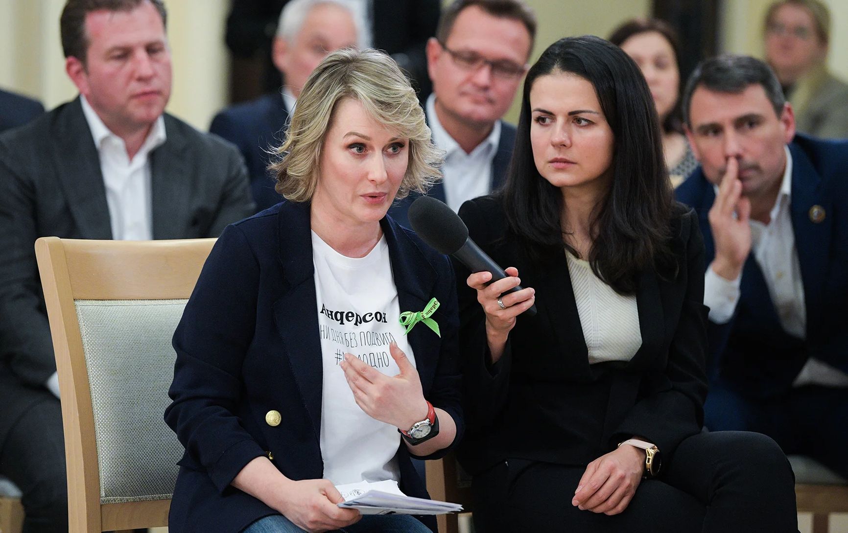 Основательница сети «Андресон» Анастасия Татулова на встрече бизнеса с Путиным, 2020 год 