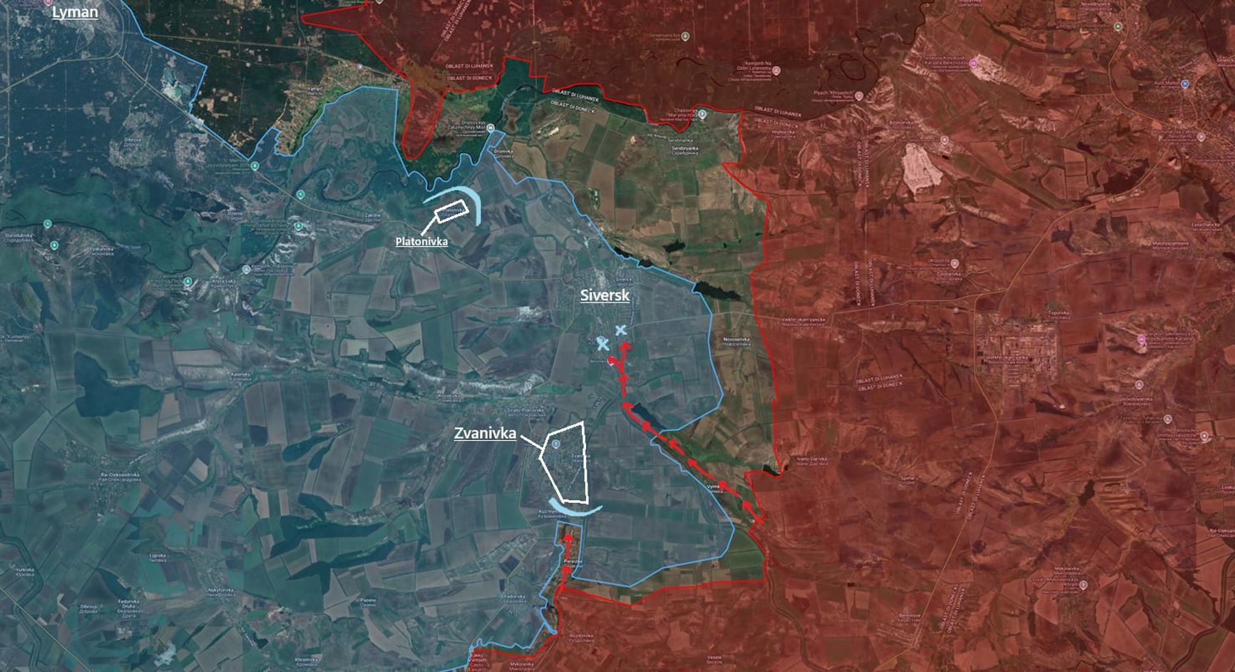 Ситуация в районе Северска по версии исследователя под ником Playfra