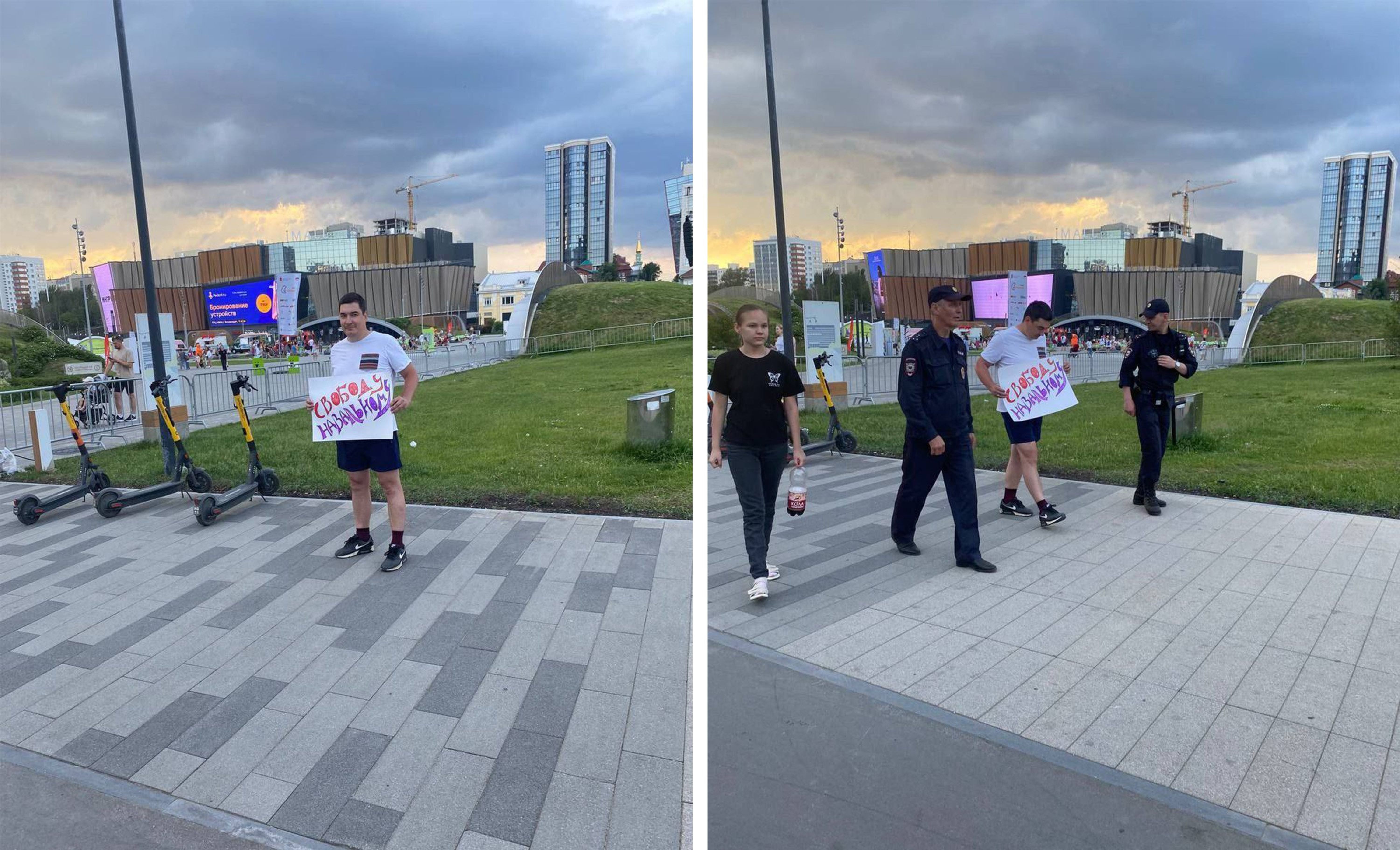 Protest by Leonid Melekhin in Russia. Photo: Telegram channel Perm 36.6