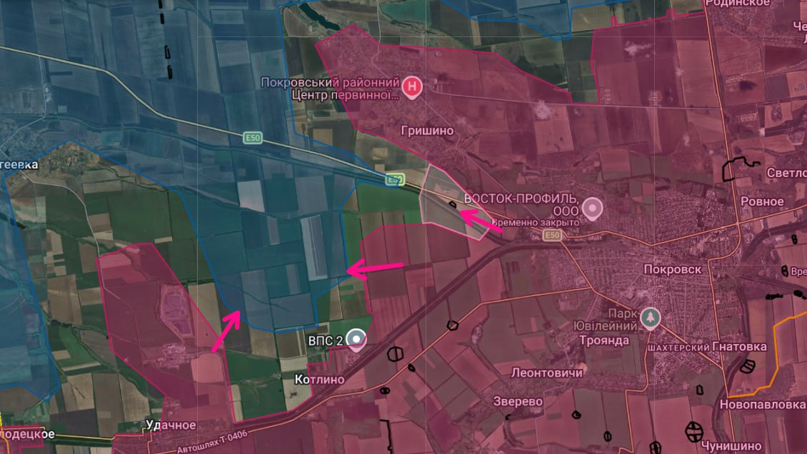 Ситуация к западу от Покровска (до 2016 года — Красноармейск) по версии Анатолия Радова